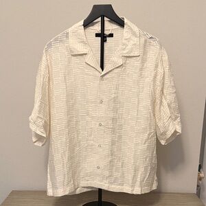 Fashion Nova Cream Textured Men's Shirt